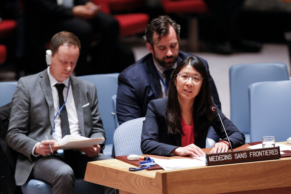 Presidente internacional de MSF faz discurso no Conselho de Segurança da ONU