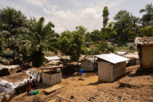 Seção do sítio de deslocados em Ugudo Zii, zona sanitária de Angumu. Foto por: Gabriele François Casini / MSF