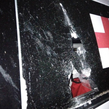 Ambulância da MSF após ataque em Selydove. Ucrânia, novembro de 2023. ©MSF