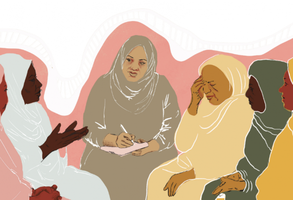 Ilustração usada para acompanhar o relatório de MSF sobre violência sexual em Darfur, "Há algo que quero te contar...": Sobreviver à crise da violência sexual em Darfur. ©MSF