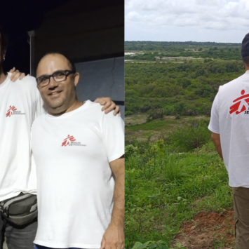 Vagner [à direita] com colegas de MSF durante trabalho em Moçambique. ©Arquivo pessoal