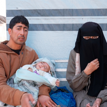 Samar Abu Mustafa, paciente de Médicos Sem Fronteiras diagnosticada com desnutrição na gravidez. ©Nour Alsaqqa/MSF