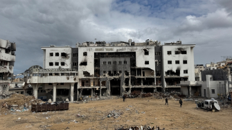 Hospital Al Shifa, na Cidade de Gaza, destruído. Gaza, fevereiro de 2025. ©Nour AlsaqqaMSF