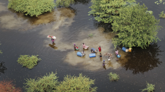 Em 2022, enchentes no estado de Unity, no Sudão do Sul, afetaram milhares de pessoas. Casas, plantações e unidades de saúde foram submersos pelas água. Bentiu, Sudão do Sul © Sean Sutton