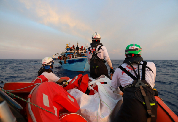 Equipe de MSF em operação de busca salvamento no Mediterrâneo em maio de 2023. Foto: Skye  McKee/MSF
