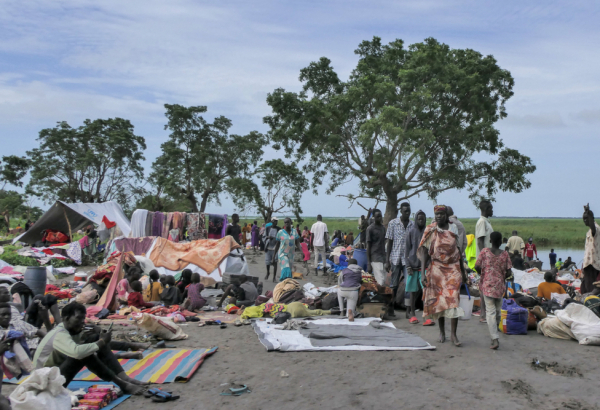 Repatriados recém-chegados no porto de Bulukat, em Malakal, no Estado do Alto Nilo. © Gale Julius Dada/MSF