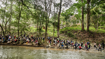 Migrantes da rota de migração de Darién. Agosto de 2023. © Juan Carlos Tomasi/MSF