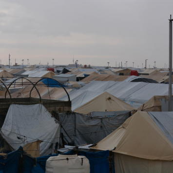 Acampamento de refugiados Al-Hol, localizado no nordeste da Síria. © MSF