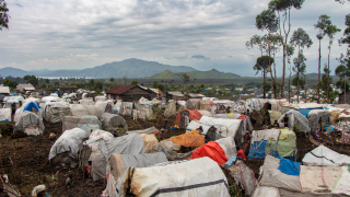 Acampamentos de pessoas deslocadas em Goma, na província de Kivu do Norte. Fevereiro de 2024. ©Marion Molinari/MSF