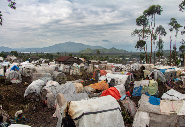 Acampamentos de pessoas deslocadas em Goma, na província de Kivu do Norte. Fevereiro de 2024. ©Marion Molinari/MSF