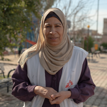 Waziha Ahmed Muhammad atuou como promotora de saúde no projeto de MSF em Hawija. © Hassan Kamal Al-Deen/MSF