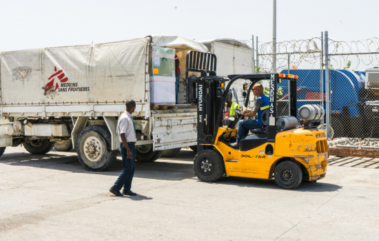 MSF shipped 80 tons of medical supplies to Haiti by air and by road since mid-June, after three months without being able to import medicines and supplies, which directly threatened its activities in the country. Arriving after Port-au-Prince international airport reopened, these shipments meet the urgent need to resupply MSF's programs, but they are far from covering all the needs of the medical facilities in which MSF teams work.