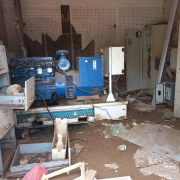 Estrutura de saúde apoiada por MSF no Sudão após ataque e saque. Maio de 2024. ©MSF