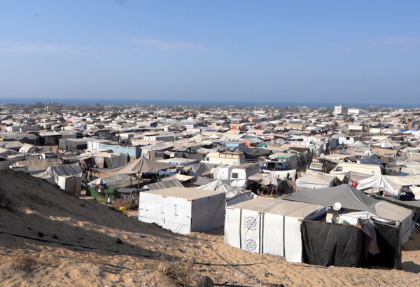 Acampamento de famílias deslocadas em Khan Younis, sul de Gaza. Novembro de 2024. ©Ibrahim Nofal