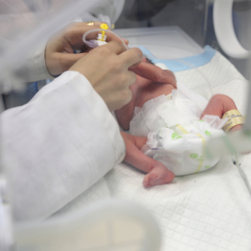 Bebê prematuro recebe cuidados no Hospital Nasser, em Khan Younis. Gaza, 29 de dezembro de 2024. ©Nour Alsaqqa/MSF