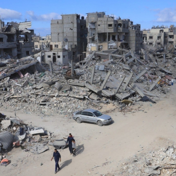 Ruas da cidade de Rafah, no sul de Gaza. Palestina, janeiro de 2025. ©Mariam Abu Dagga/MSF