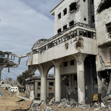Hospital Al Shifa, no norte de Gaza, destruído pelas forças israelenses. Fevereiro de 2025. ©Nour Alsaqqa/MSF