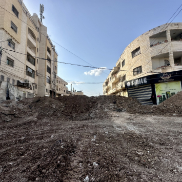 Obstrução na entrada do acampamento de Jenin, na Cisjordânia. ©Oday Alshobaki/MSF