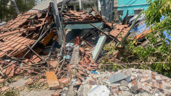 Destruição causada pelo terremoto, em Mandalay. Mianmar, 31 de março de 2025. © MSF