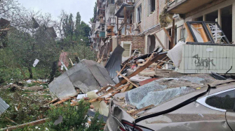 Prédios residenciais danificados pelos bombardeios. 31 de julho de 2025. @MSF
