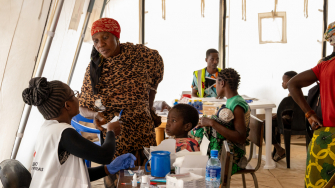 Nos primeiros 15 dias, equipes de MSF trataram 380 crianças com malária em Chiure, em Cabo Delgado.@ Marília Gurgel/MSF
