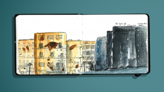 Narin Fandoglu, consultora de operações de MSF, compartilha alguns dos desenhos que fez durante seu trabalho no Sudão. ©Narin Fandoglu