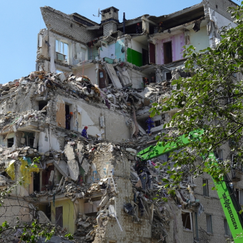 O ataque a Kiev, na Ucrânia, deixou pelo menos 20 pessoas mortas. © Anhelina Shchors/MSF