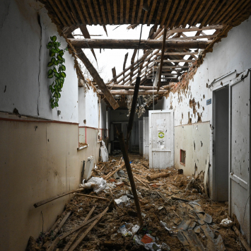 Unidade de saúde atacada na Ucrânia. Janeiro de 2023. © Colin Delfosse