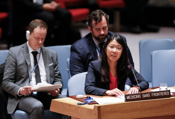 Presidente internacional de MSF faz discurso no Conselho de Segurança da ONU
