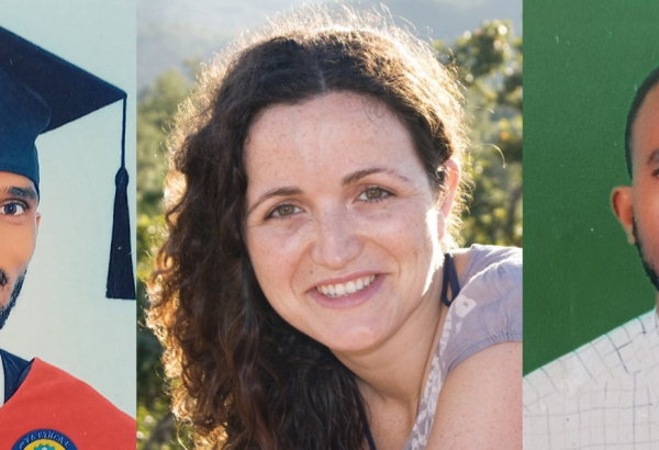 Yohannes Halefom Reda, María Hernández Matas e Tedros Gebremariam Gebremichael, três profissionais de MSF assassinados em junho de 2021, na Etiópia, enquanto trabalhavam. ©MSF